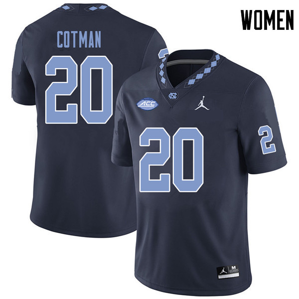 Jordan Brand Women #20 C.J. Cotman North Carolina Tar Heels College Football Jerseys Sale-Navy